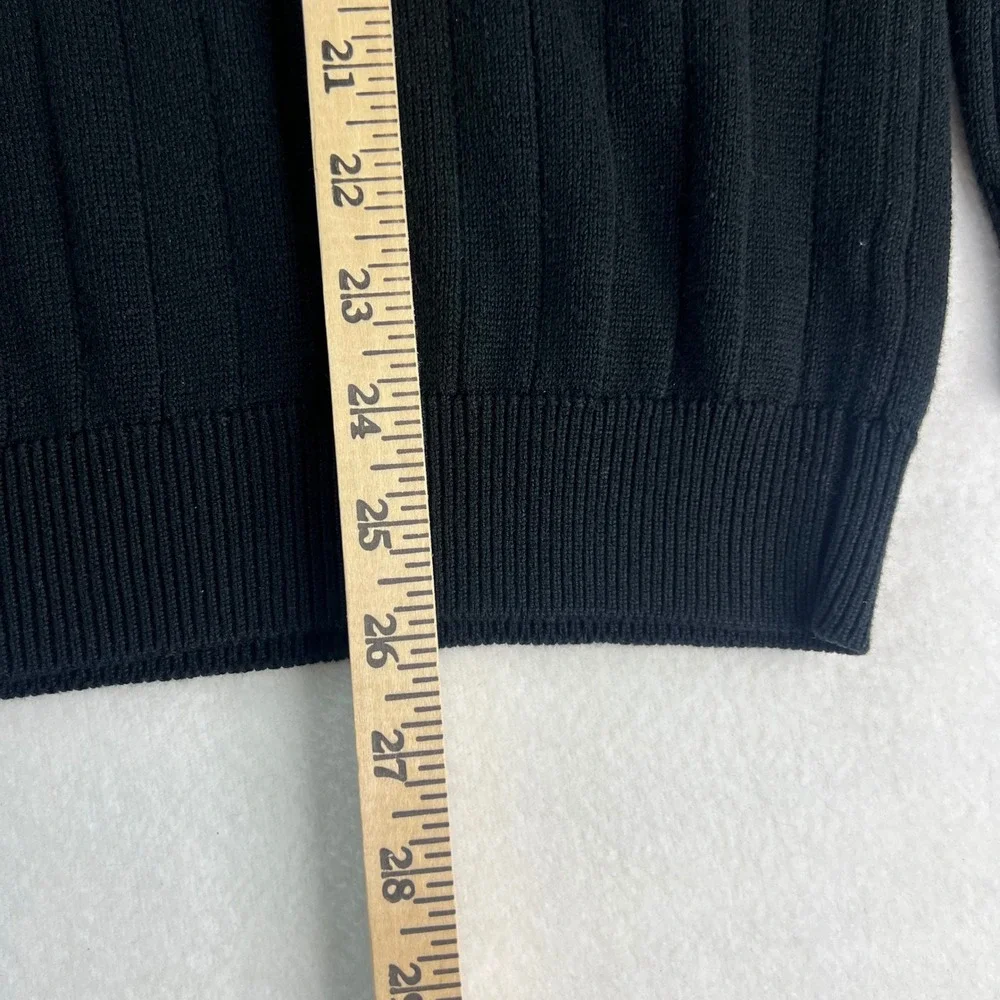 VTG Fila Sport Mens Black Ribbed Crewneck Sweater Long Sleeve XL Cotton Blend